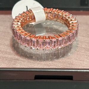 ✨ Rose Gold Filled Pink Baguette CZ Ring – Size 7 ✨